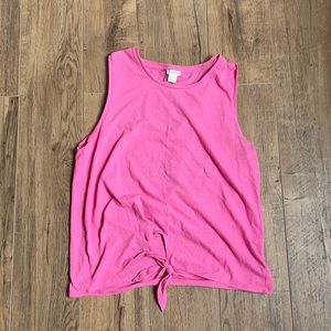 J. Crew Factory Pink Tie Front Tank